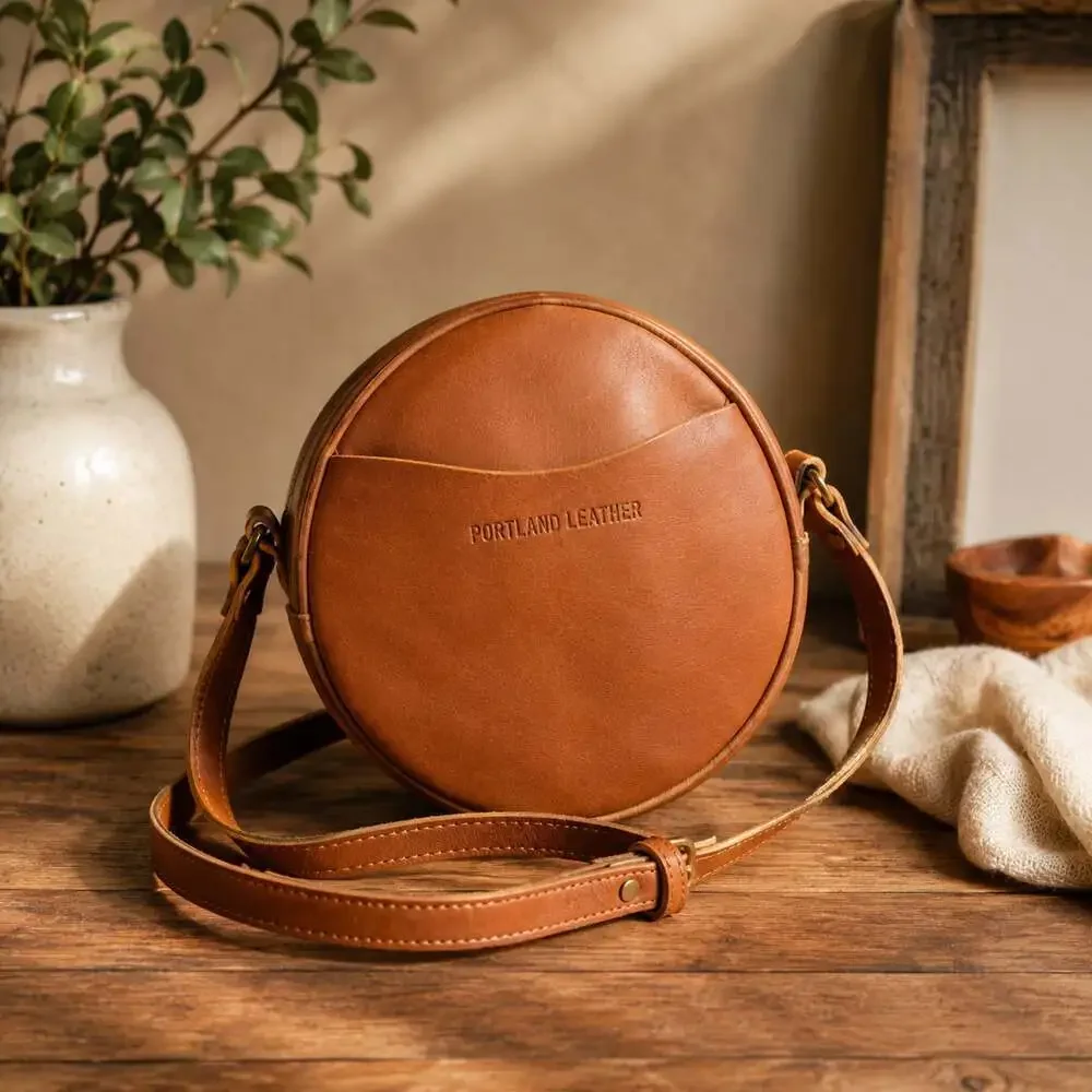 Portland Leather Goods Havana Small Circle Crossbody Bag